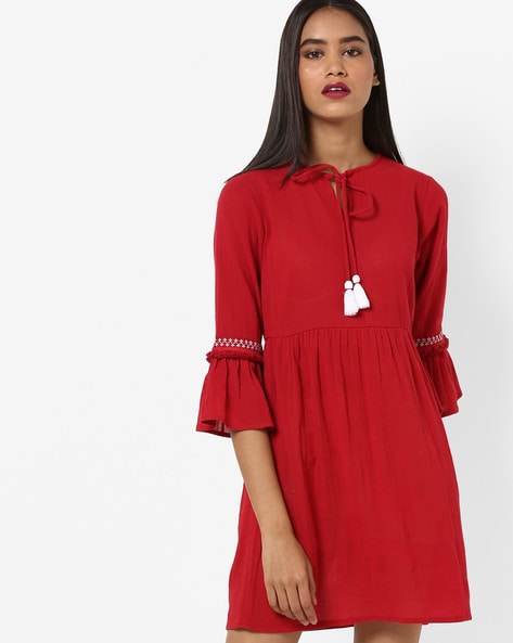 ajio red dress