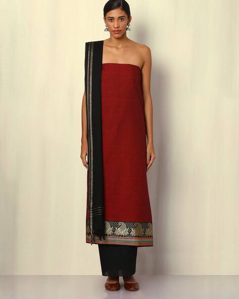 south cotton dress material with zari border Buy S6 Home Shop WOMEN'S SOUTH COTTON ZARI BORDER DRESS MATERIAL WITH COTTON  DUPATTA (SC004D) COPPER-MAROON at Amazon.in
