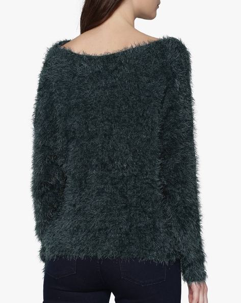 Fur hot sale pullover sweater