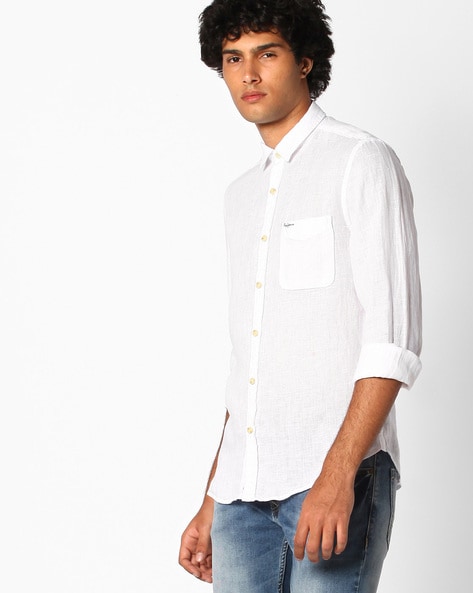 Pepe jeans store white linen shirt