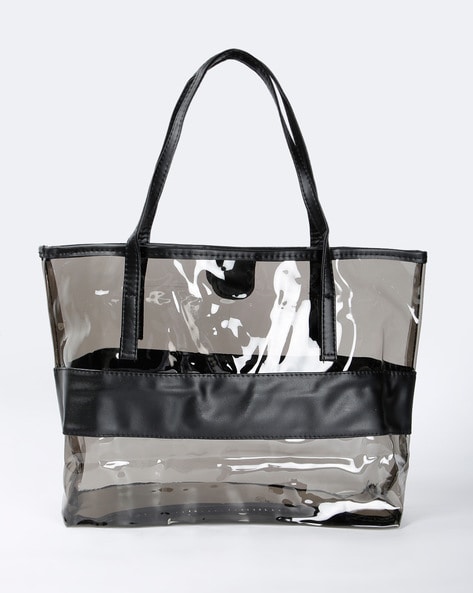 Black transparent cheap tote bag