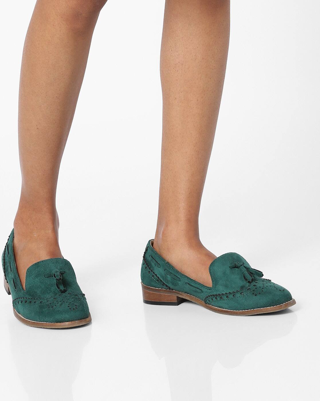 womens teal flats