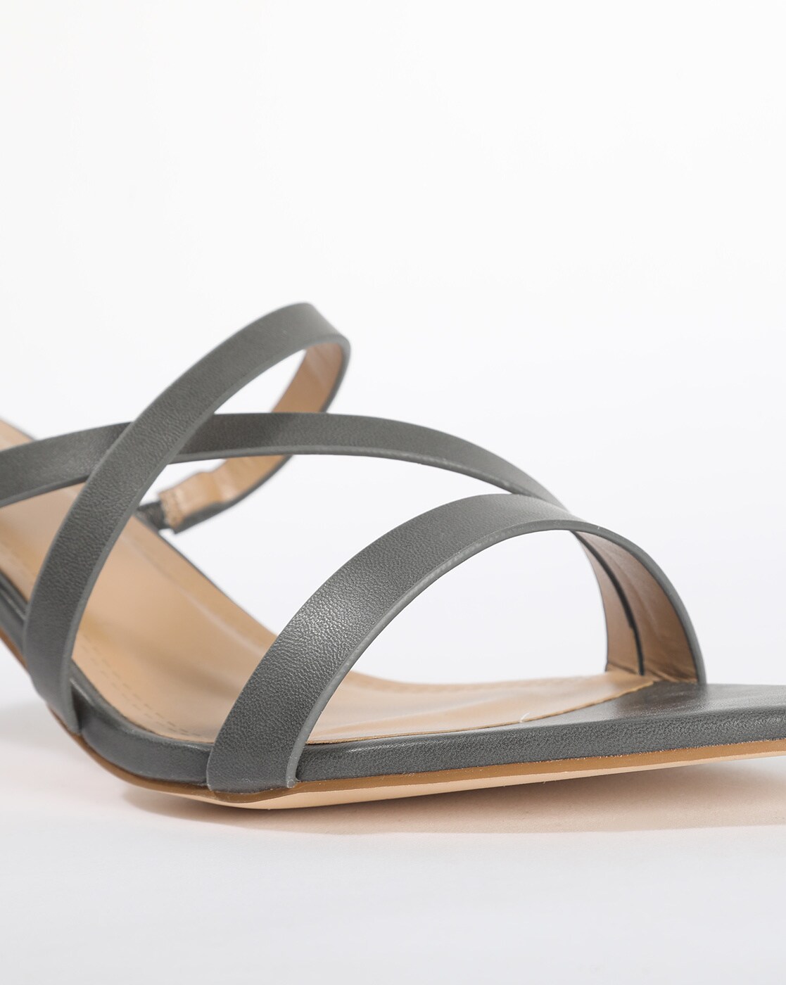 Buy Dark Grey Heeled Sandals for Women by STEPEE Online | Ajio.com