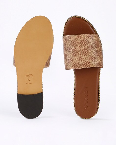 Buy Tan Brown Flat Sandals for Women by Coach Online Ajio