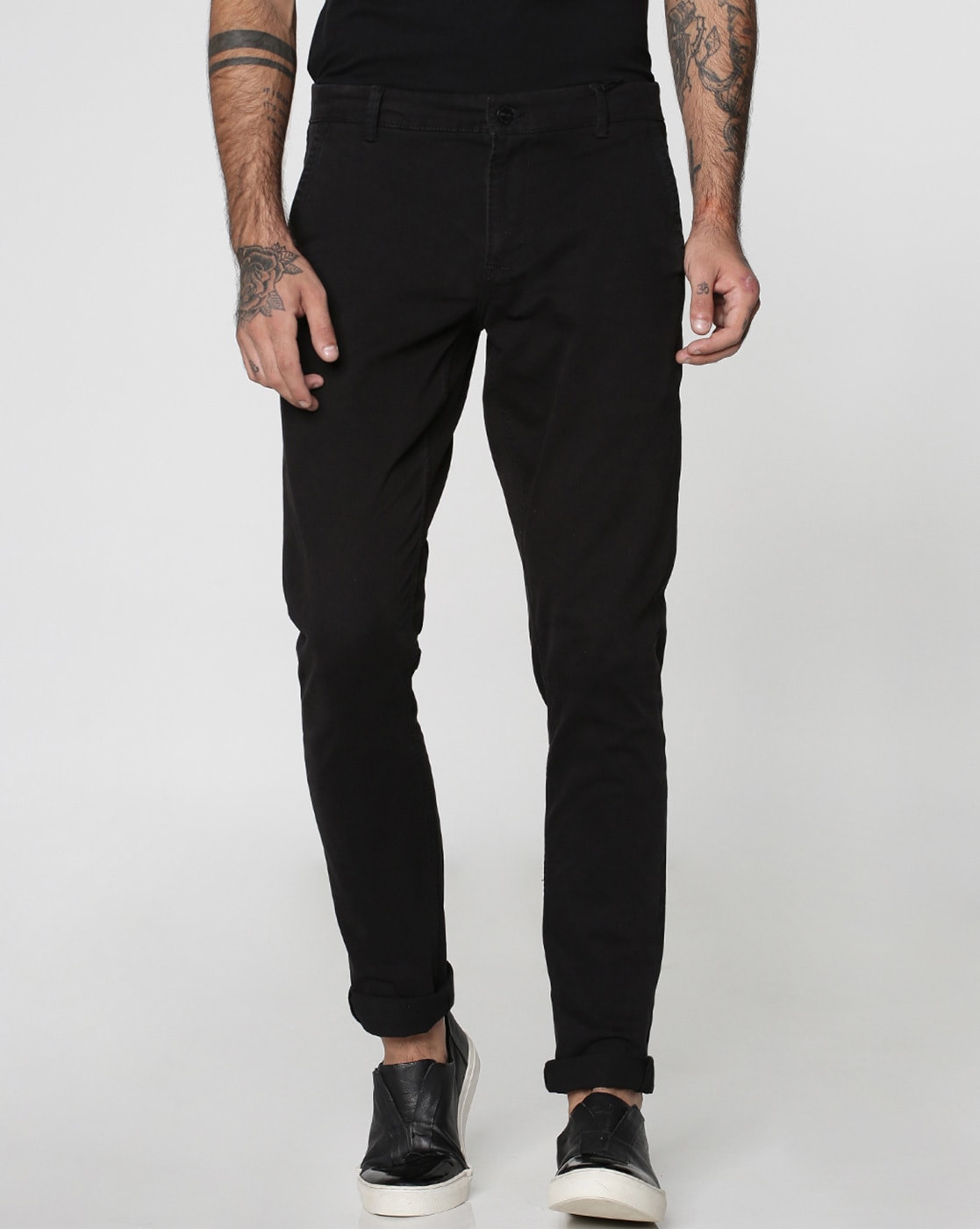 Tapered Fit Normal rise Trousers  Dark Green  ONLY  SONS