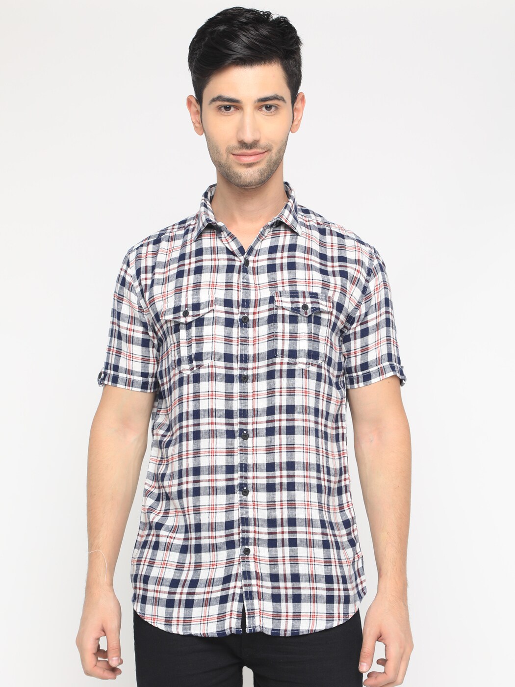 Buy Red WITH Checked Shirt | AJIO