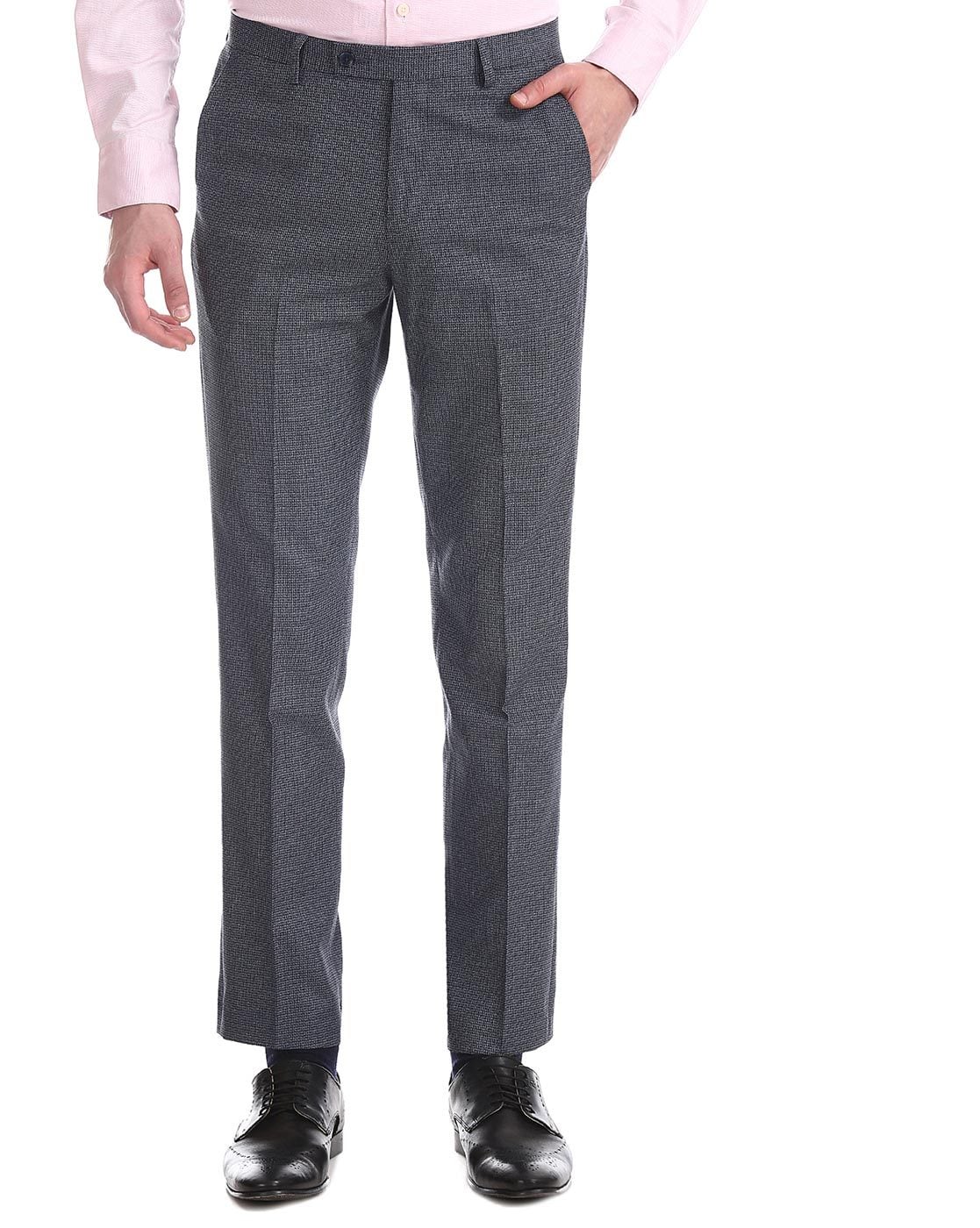 Buy Tapered Trousers Textured Printed  Home Delivery  Bonmarché