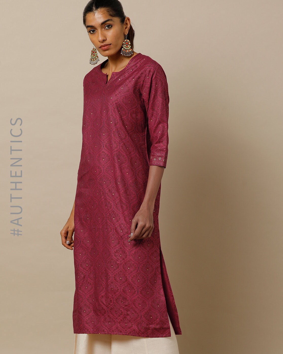 Buy Maroon Kurtas for Women by Indie Picks Online