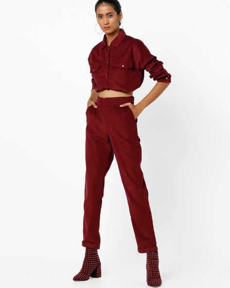 Corduroy High Waist Trousers TR600  Darcy Clothing