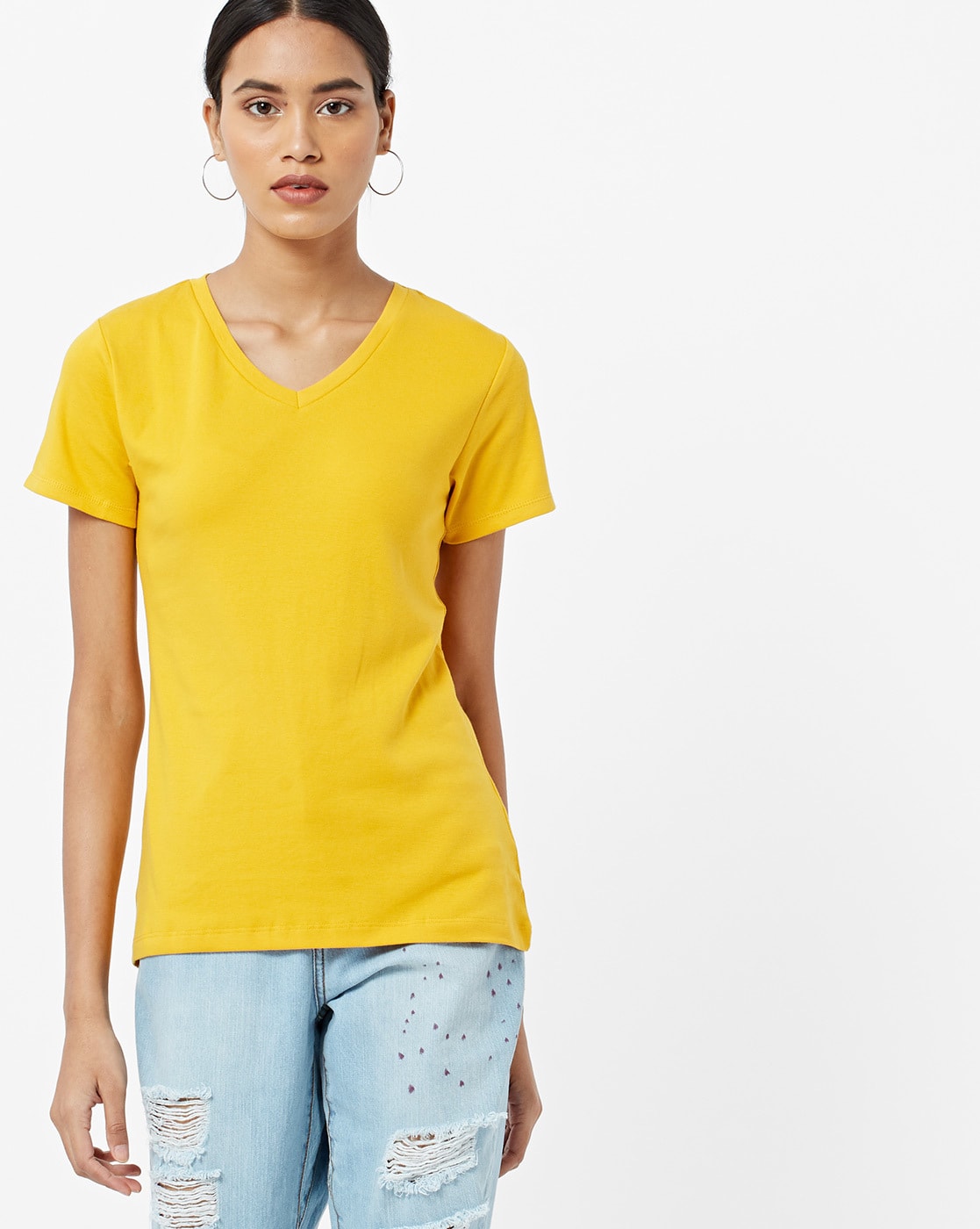 womens yellow tshirt