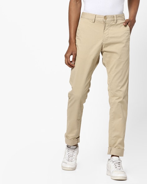 Peter England Brown Slim Fit Trousers