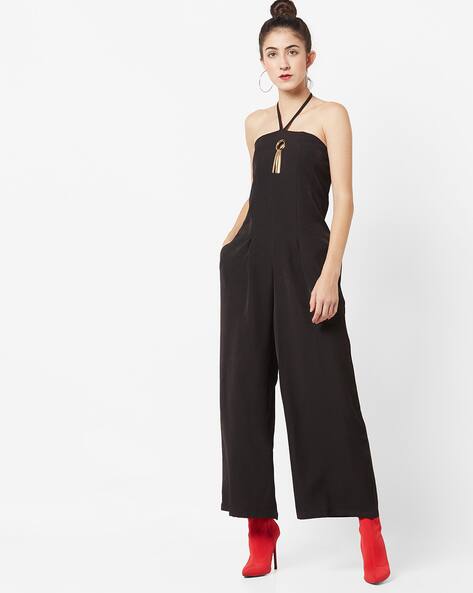 halter neck backless jumpsuit