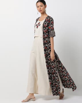 kaalika Crop Top with Palazzos & Jacket-picture-29