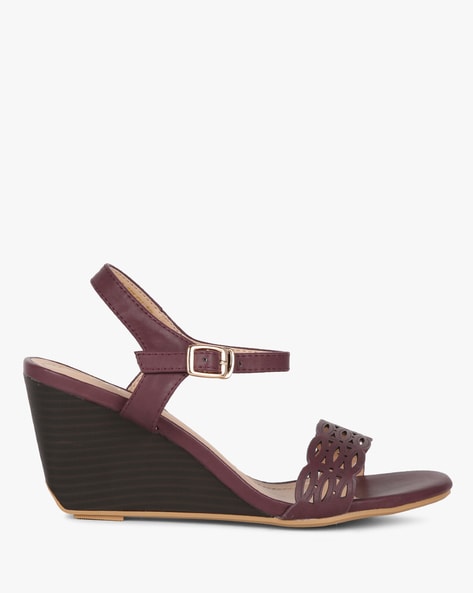 Buy Burgundy Heeled Sandals for Women 