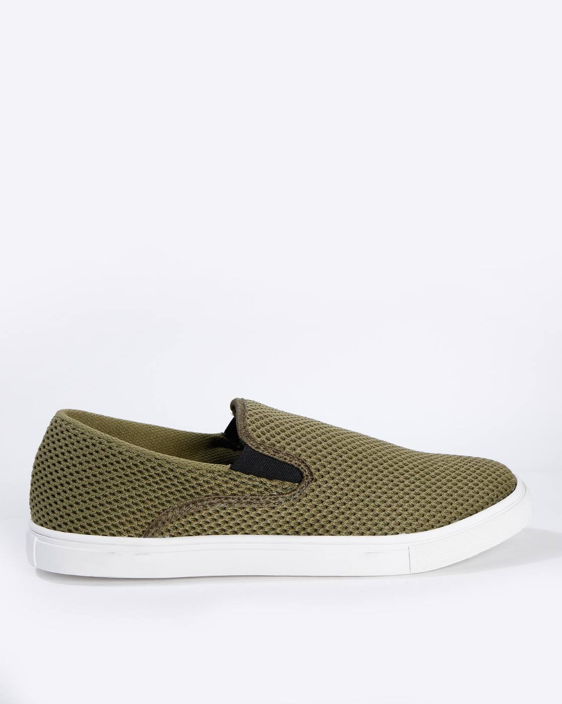 olive green slip on sneakers