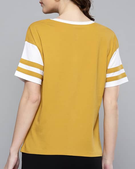 Buy Mustard Yellow Tshirts for Women by HARPA Online