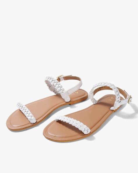 off white flat sandals