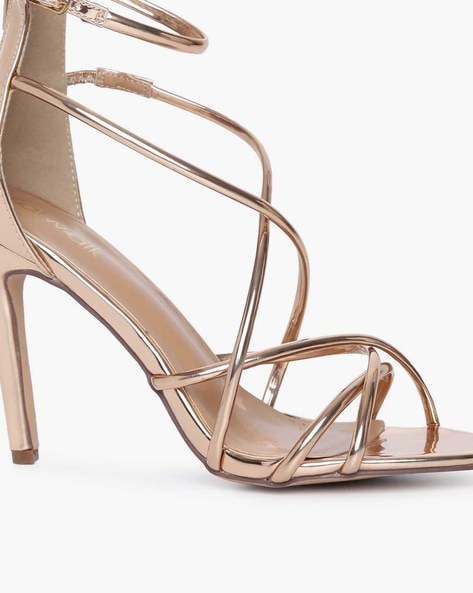 Butterfly Effect - Gold Strappy Heels – DLSB