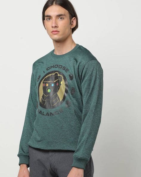 Thanos Print Crew-Neck Sweatshirt