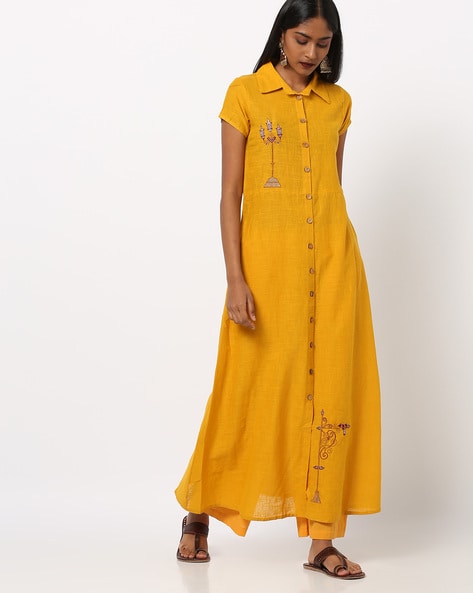 Buy online Yellow Cotton Straight Printed Kurta for womens and girls at  best price at biba.in - ASRT