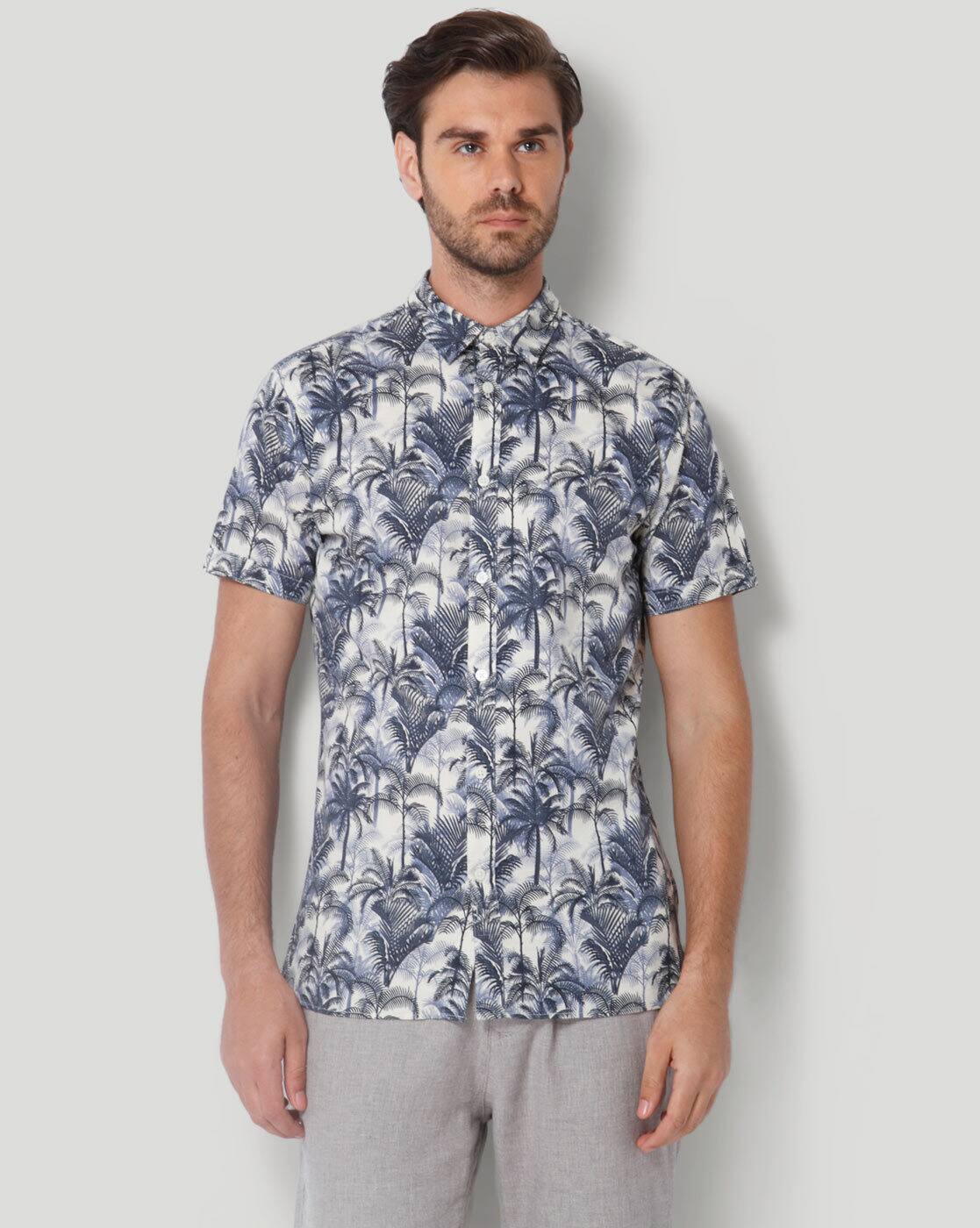 slim fit tropical shirt