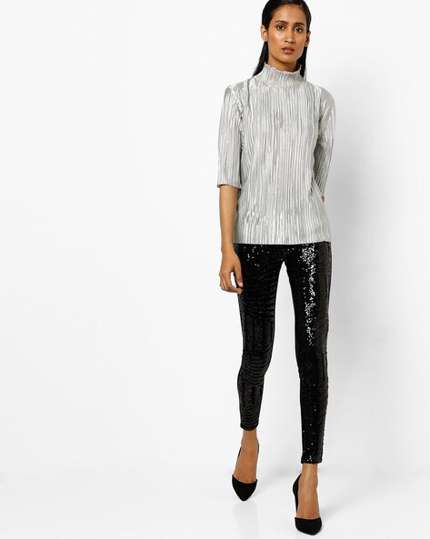 Mango Women's Sequin Leggings | Vancouver Mall