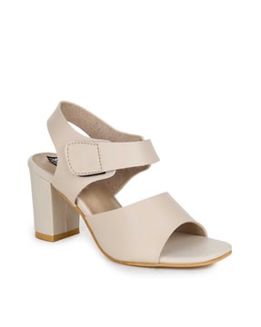 Buy Cream Heeled Sandals for Women by 