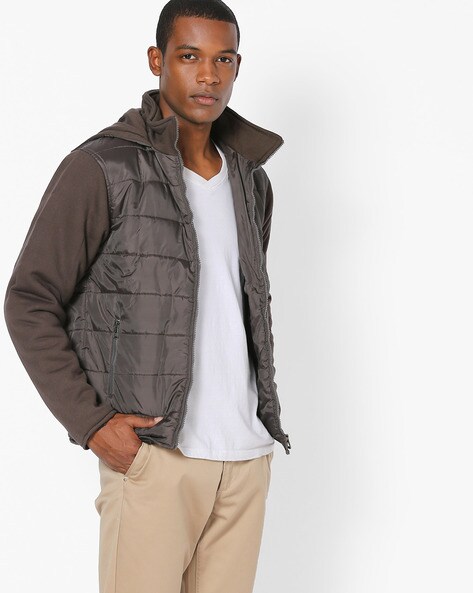 campus sutra hooded quilted jacket