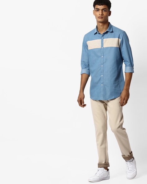 Mango Outlet Classic Fit Dark Denim Shirt, $59 | Mango | Lookastic