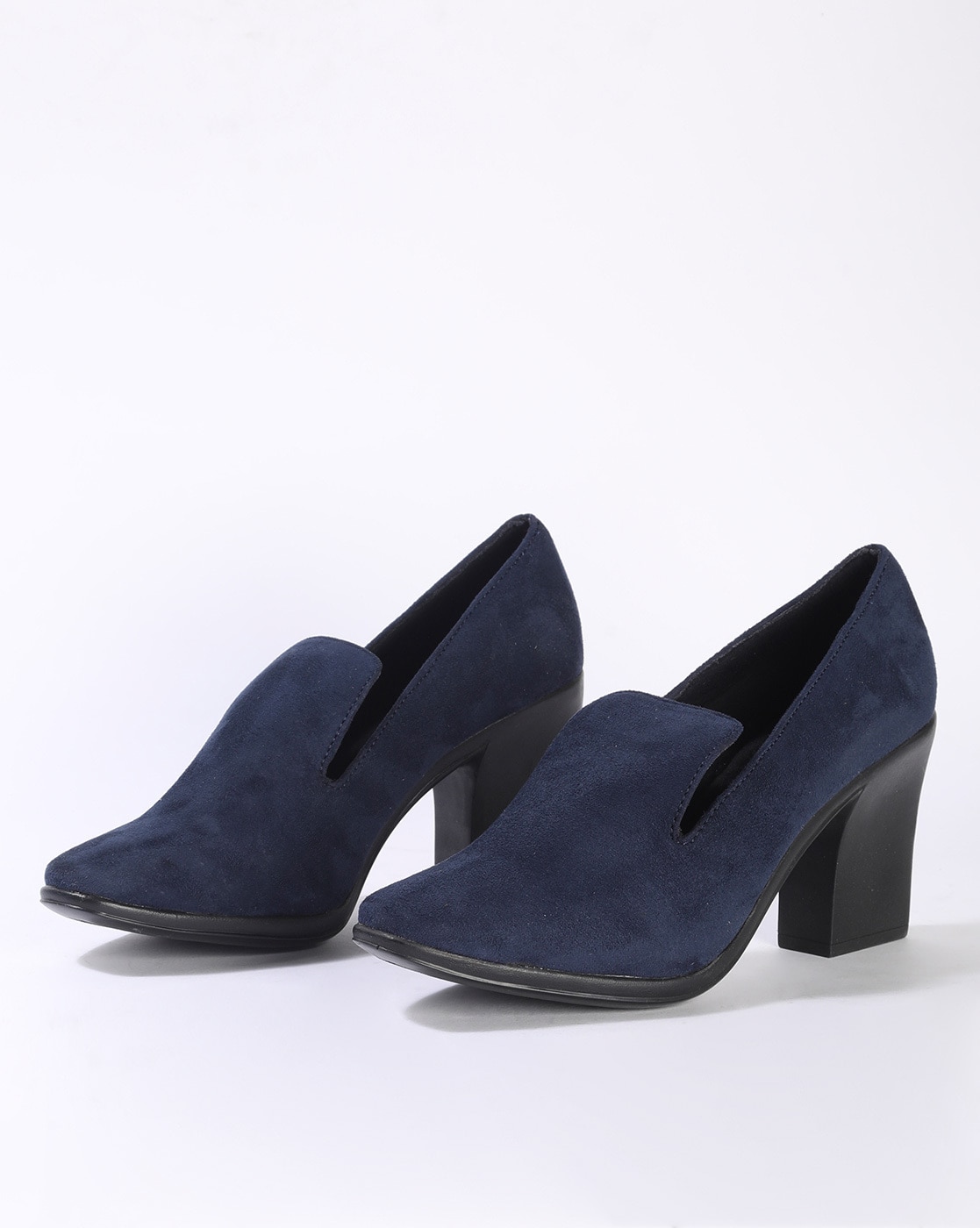 Buy Navy Blue Heeled Shoes for Women by 