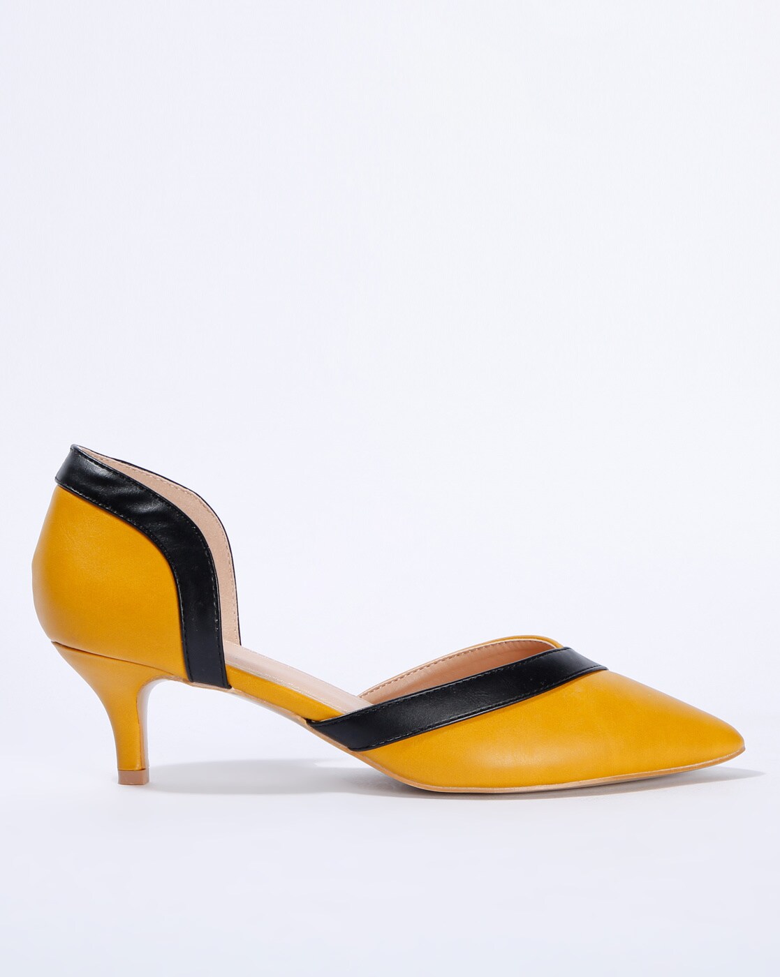 Buy Mustard Yellow Heeled Shoes for Women by Outryt Online | Ajio.com