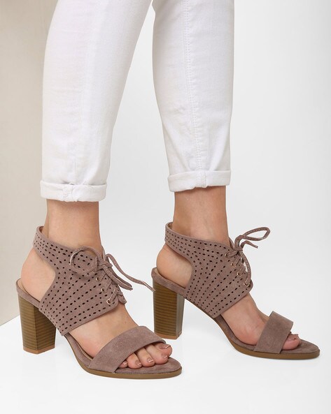 Taupe 2025 chunky heels