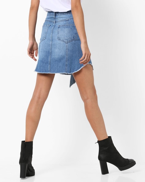 Divided Full Front Button Down Denim Mini Skirt size 6 | eBay