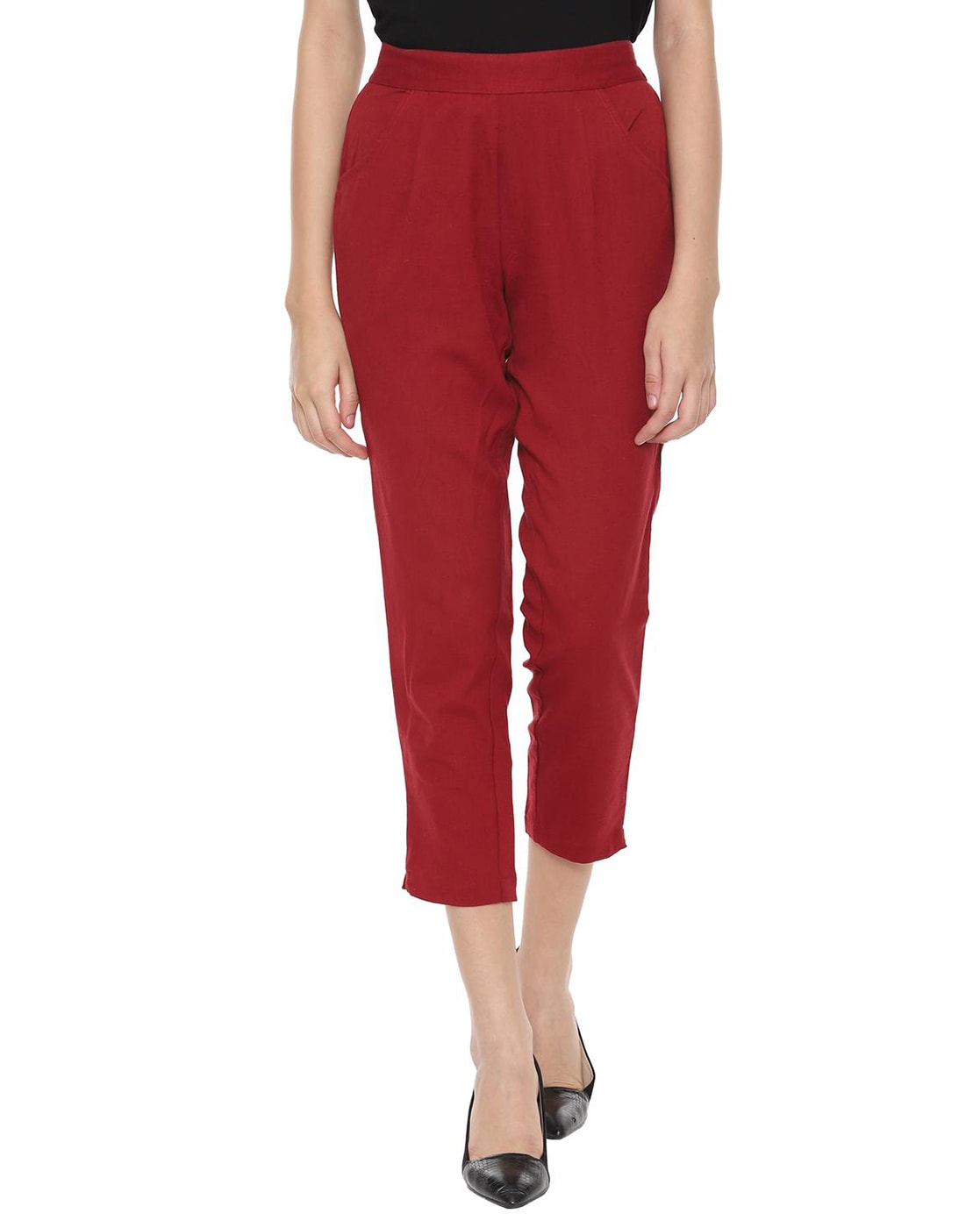 Discover 71+ red cropped trousers - in.cdgdbentre