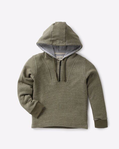 ribbed hooded sweater