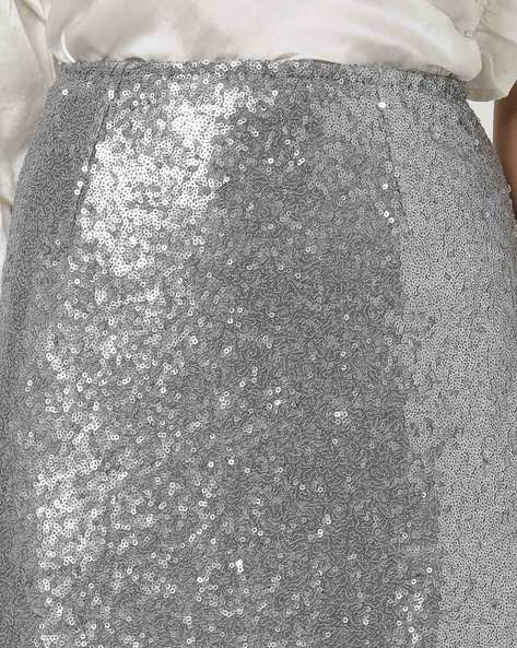 Silver long shop skirt online india