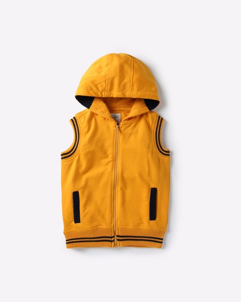 yellow sleeveless hoodie