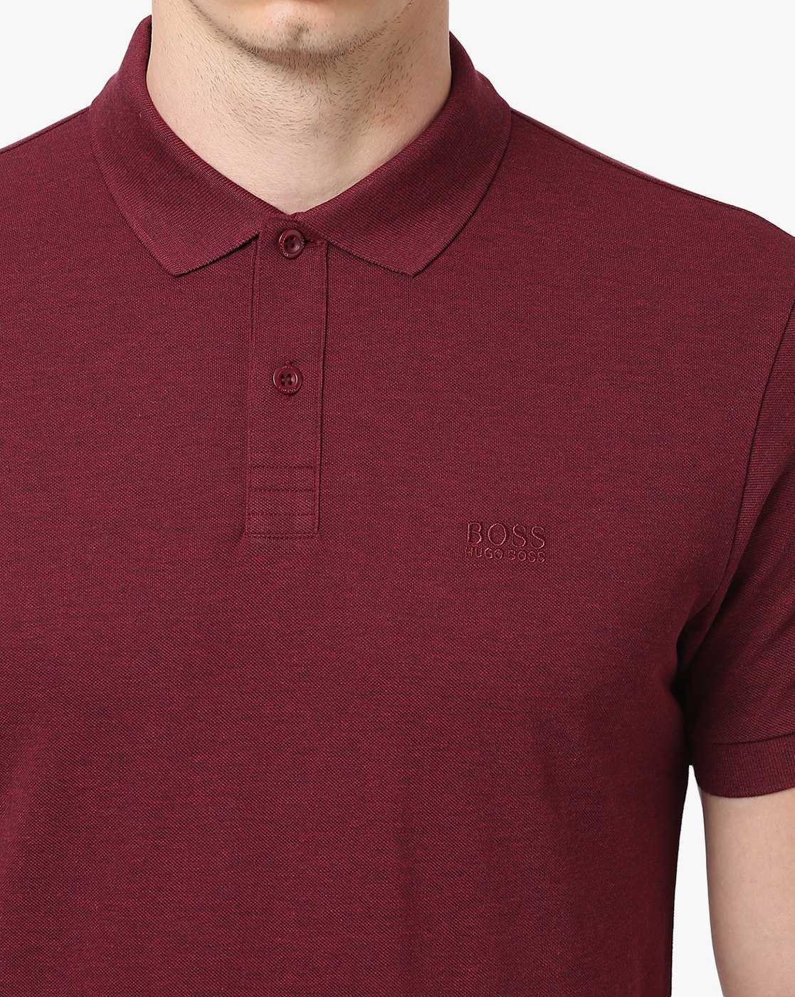 Burgundy hugo boss outlet polo