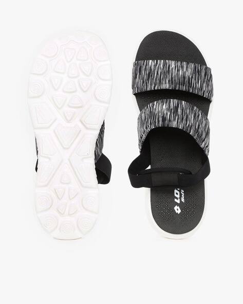 lotto printed sling black sports sandals