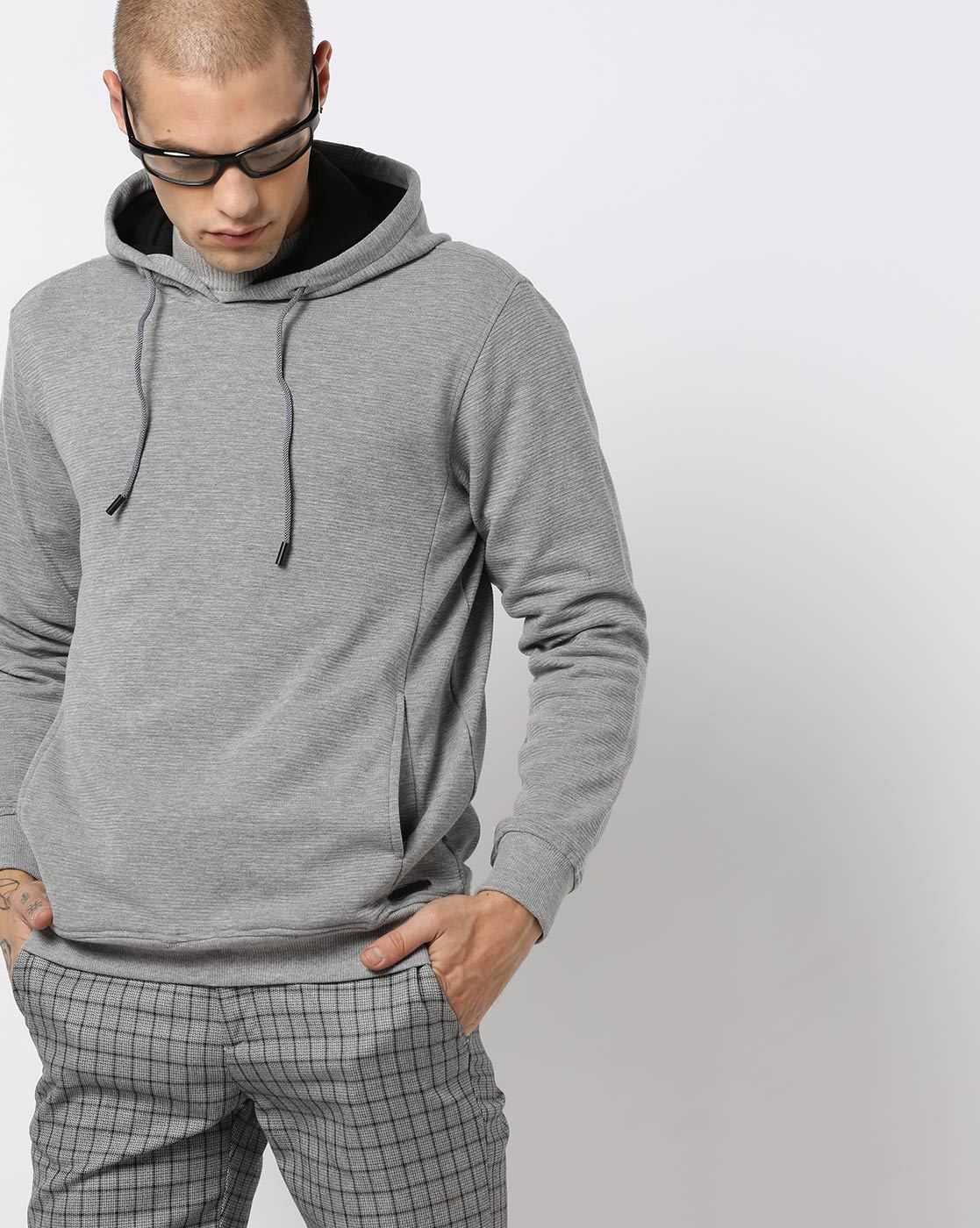 slim fit grey hoodie