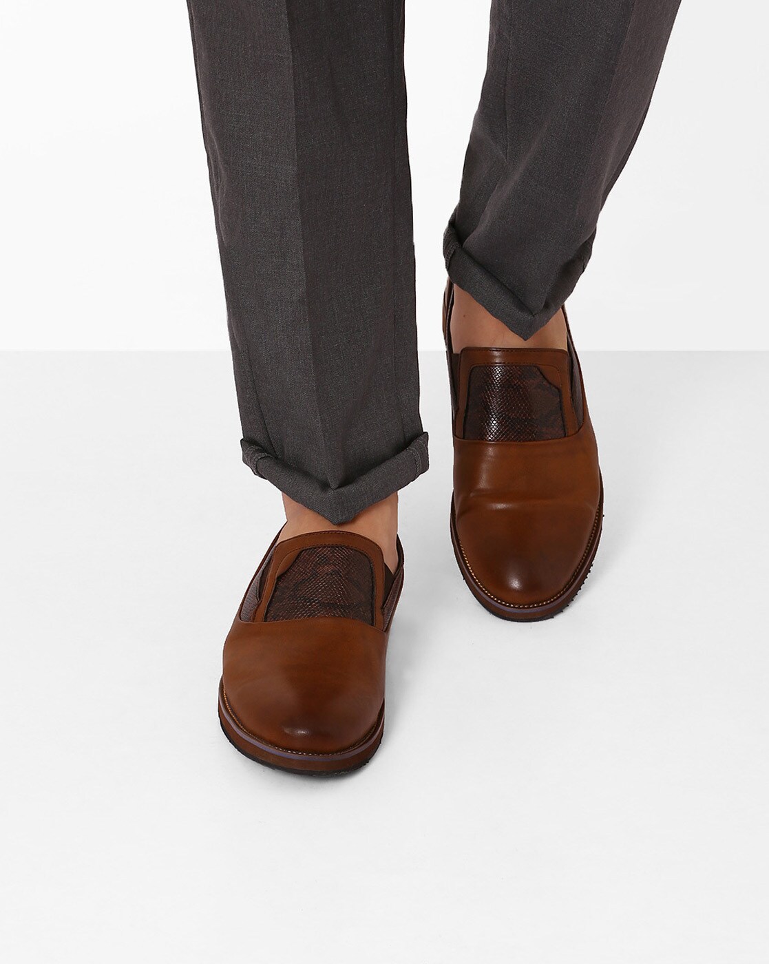 Buy Brown Formal Shoes for Men by Spunk 