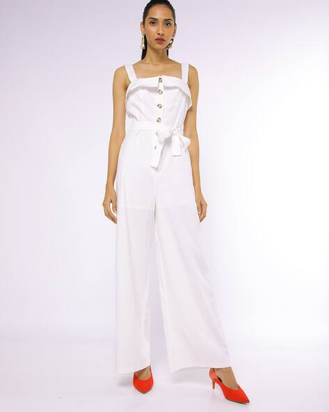 white button jumpsuit