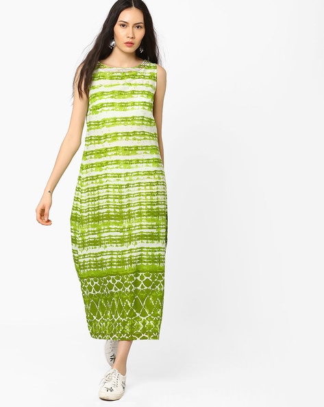 Printed Maxi Dress with Single Slit