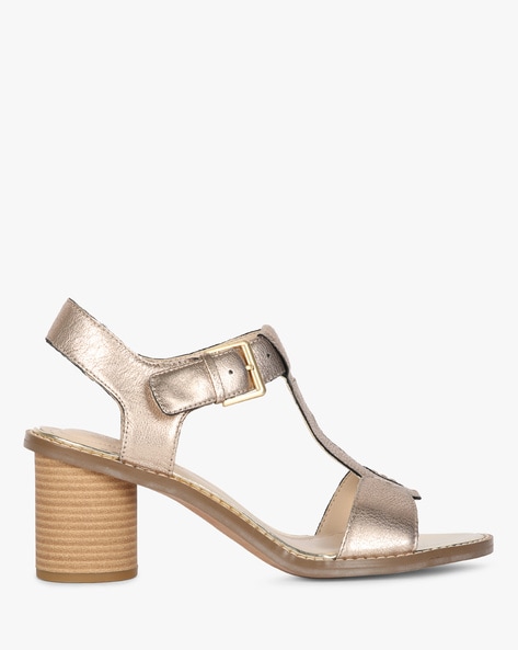 Clarks gold outlet heels