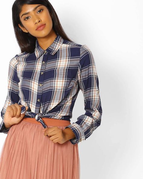 Buy Navy Blue Shirts for Women by DNMX Online