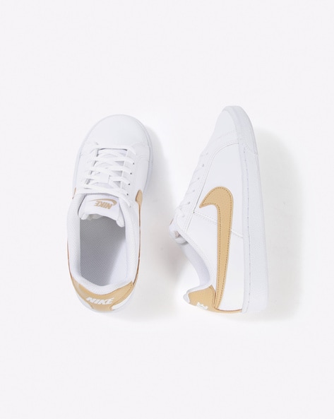 risk solid Do not Buy White & Gold Shoes for Boys by NIKE Online | Ajio.com