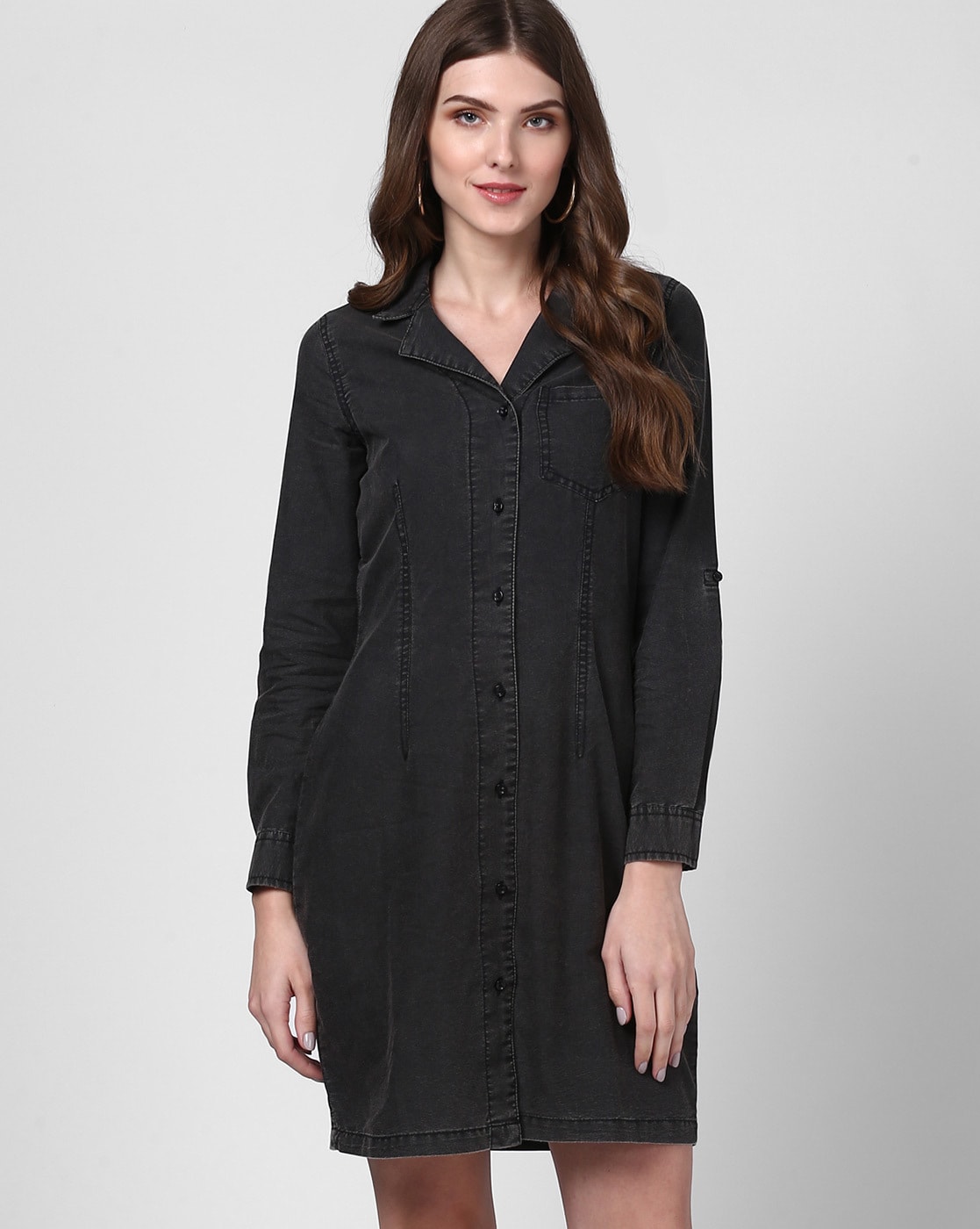 black shirt dress womens