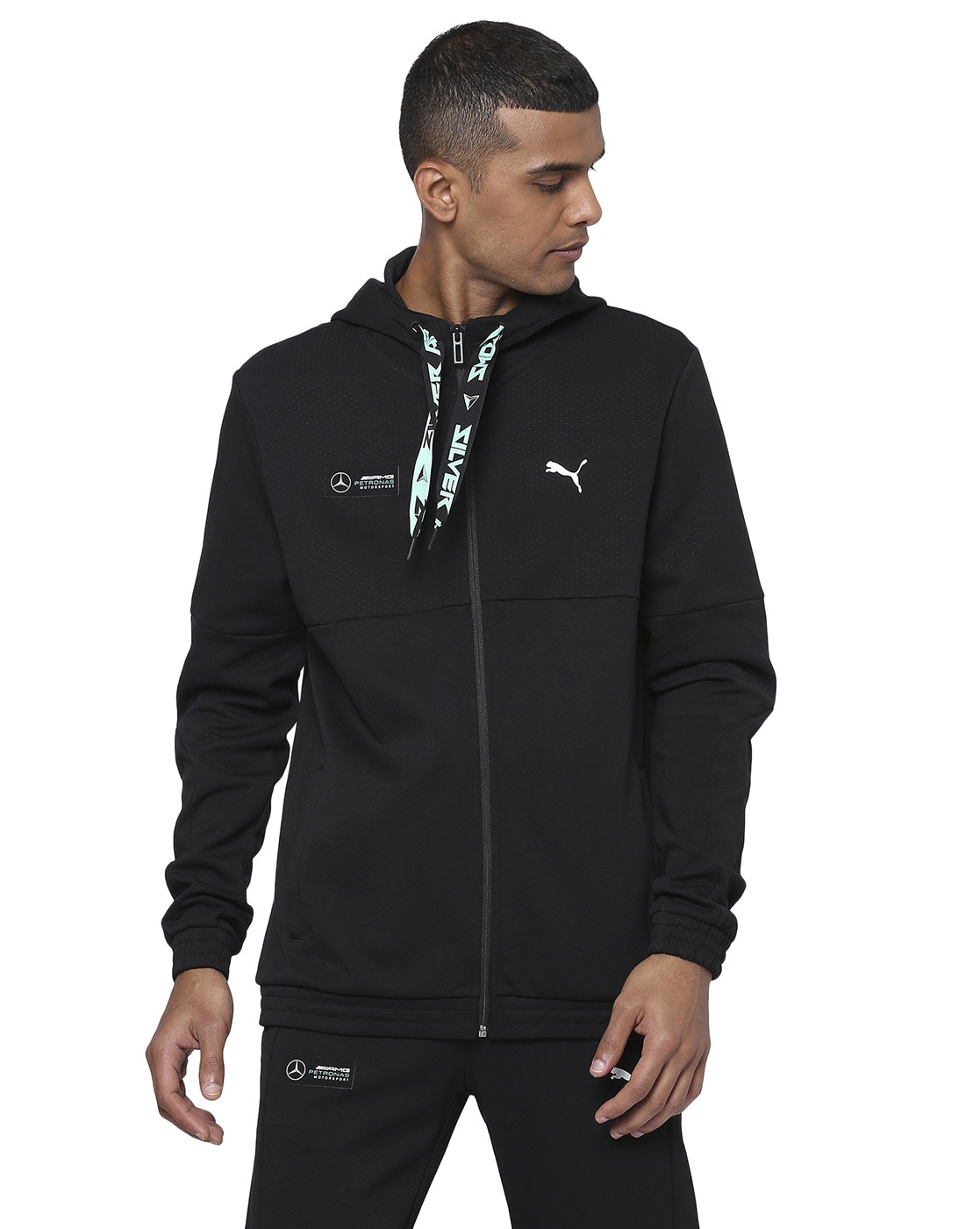 puma zip front hooded jacket
