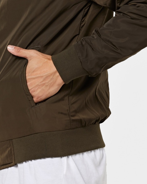 Buy Arrow Men Olive Long Sleeve Brand Tape Hooded Jacket - NNNOW.com