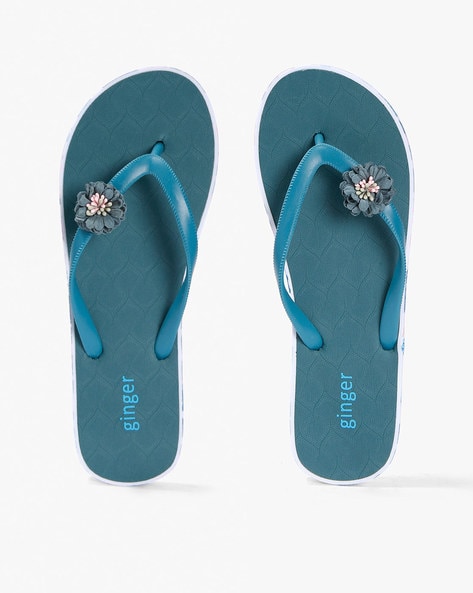 teal flip flops